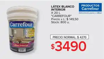 Carrefour Carrefour Làtex Blanco Interior x 20L oferta