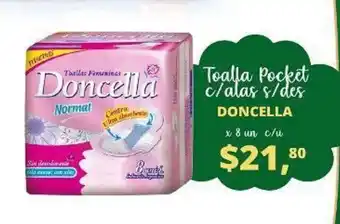 Doncella Toalla Pocket c/ alas s/des 8 un