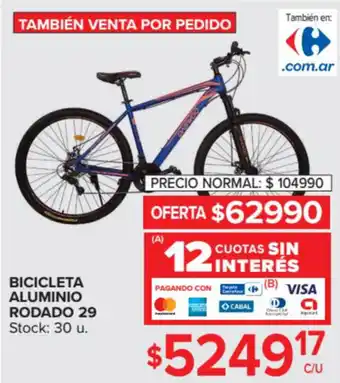 Carrefour Bicicleta Alumino Rodado 29 oferta