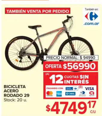 Carrefour Bicicleta Acero Rodado 29 oferta
