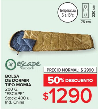 Carrefour Bolsa De Dormir Tipo Momia 200g oferta