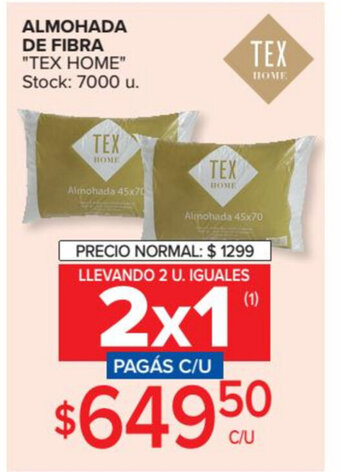 Carrefour Tex Home Almohada De Fibra oferta