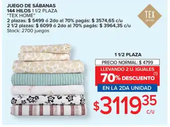 Carrefour Tex home Juego De Sàbanas 144 Hilos oferta