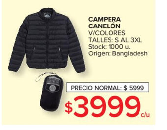 Carrefour Campera Canelón V/Colores oferta