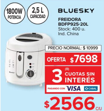 Carrefour Bluesky Freidora BDFP925-20L oferta