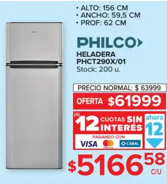 Carrefour Philco Heladera PHCT280X/01 oferta