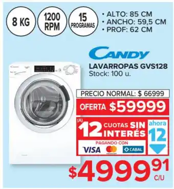 Carrefour Candy Lavarropas GVS125 oferta