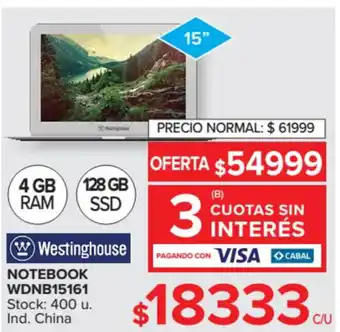 Carrefour Westinghouse Notebook WDNB15161 oferta