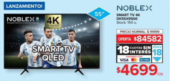 Carrefour Noblex Smart TV 4k DK55X9500 oferta