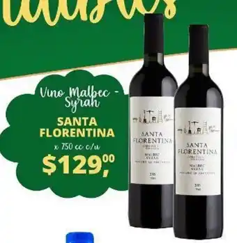 Supermercados A Granel Santa Florentina Vino Malbec - Syrah 750 cc c/u oferta