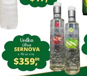 Supermercados A Granel Sernova Vodka Citrus 750 cc c/u oferta