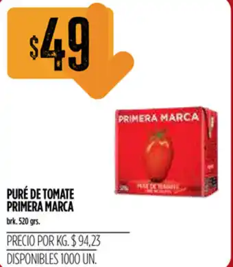 Primera Marca Puré de Tomate 520 grs.