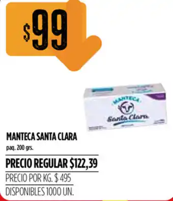Supermercados Vea Santa Clara Manteca 200 grs. oferta