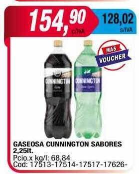 Maxiconsumo Gaseosa cunnington sabores oferta