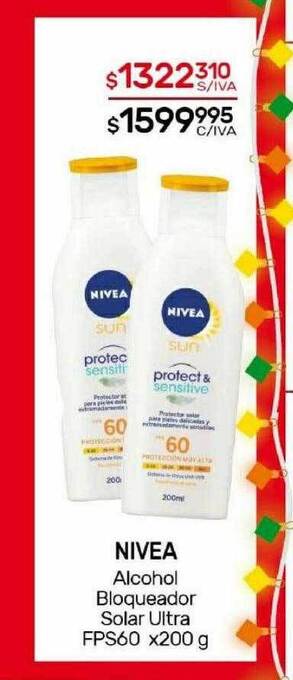 Nini Mayorista Nivea alcohol bloqueador solar ultra fps60 oferta
