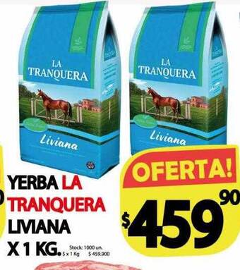 Supermercados Mariano Max Yerba la tranquera liviana oferta