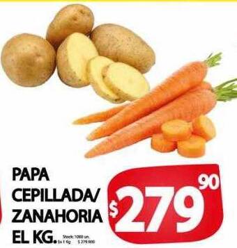 Supermercados Mariano Max Papa cepillada-zanahoria el kg. oferta