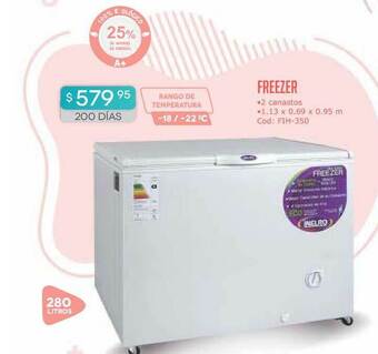Cuotas del Sur Freezer Fih-350 2 canastos 1,13 x 0.69 x 0.95 m oferta