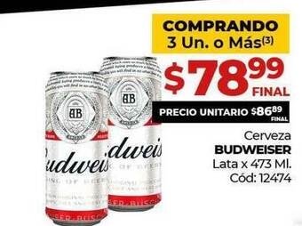 Diarco Budweiser Cerveza Lata x 473ml. oferta
