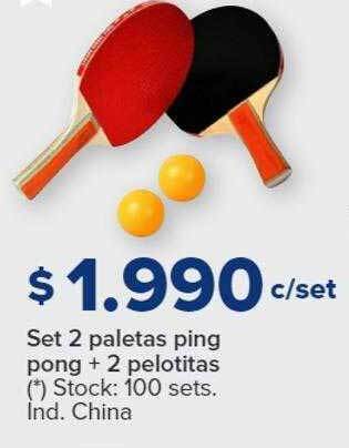 Carrefour Set 2 paletas ping pong + 2 pelotitas oferta
