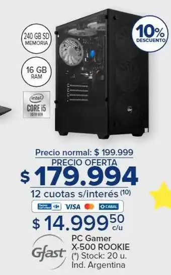Carrefour Pc gamer x-500 rookie gfast oferta