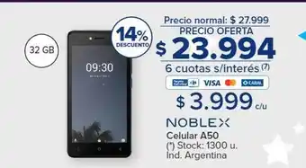 Carrefour Celular a50 noblex oferta