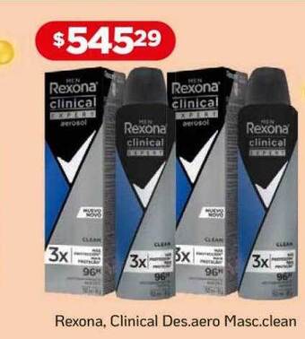 Medamax Rexona, clinical des. aero masc. clean oferta