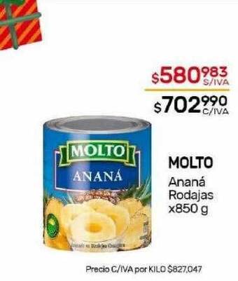 Nini Mayorista Molto ananá rodajas oferta