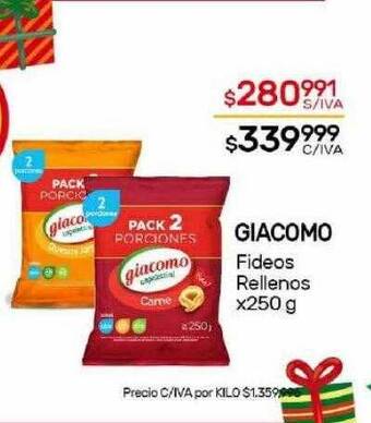 Nini Mayorista Giacomo fideos rellenos oferta