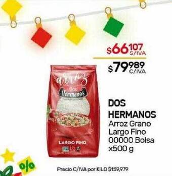 Nini Mayorista Dos hermanos arroz grano largo fino 00000 bolsa oferta