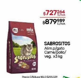 Nini Mayorista Sabrositos alim. p gato carne pollo veg. oferta