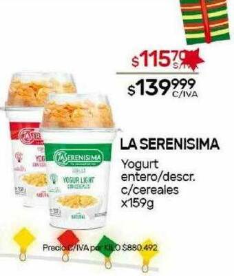 Nini Mayorista La serenisima yogurt entero descr. c cereales oferta