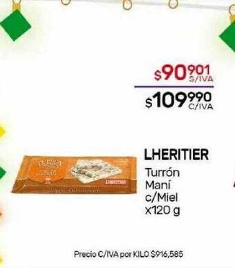Nini Mayorista Lheritier turrón maní c miel oferta