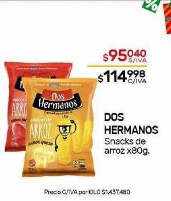 Nini Mayorista Dos hermanos snacks de arroz oferta