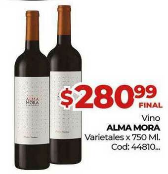 Diarco Alma Mora Vino Varietales x 750ml. oferta