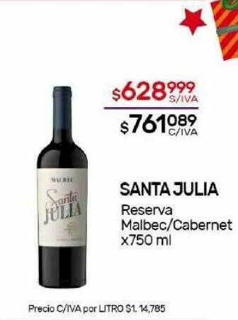 Nini Mayorista Santa julia reserva malbec cabernet oferta