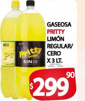 Supermercados Mariano Max Gaseosa pritty limón regular-cero oferta