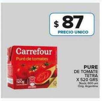 Carrefour Maxi Pure de tomate tetra oferta