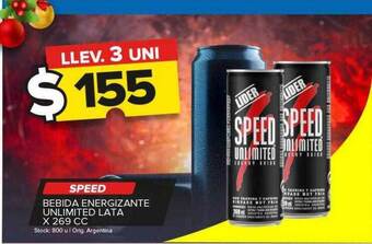 Carrefour Maxi Speed bebida energizante unlimited lata x 269 cc oferta