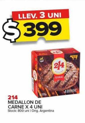 Carrefour Maxi 214 medallon de carne x 4 uni oferta