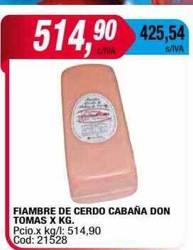Maxiconsumo Fiambre de cerdo cabaña don tomas oferta