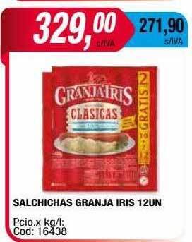 Maxiconsumo Salchichas granja iris oferta