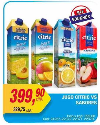 Maxiconsumo Jugo citric vs sabores oferta