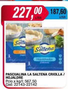 Maxiconsumo Pascualina la saltena criolla hojaldre oferta