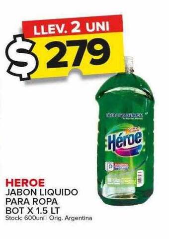 Carrefour Maxi Heroe jabon liquido para ropa bot. oferta