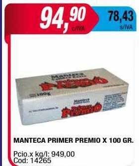 Maxiconsumo Manteca primer premio oferta