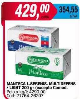 Maxiconsumo Manteca l. serenis. multidefens oferta