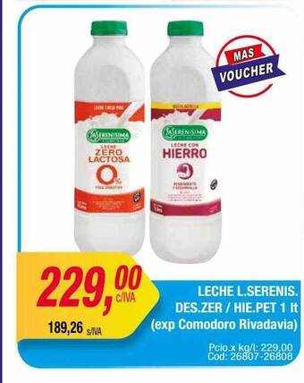 Maxiconsumo Leche l. serenis des. zer hie. pet oferta