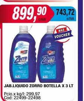 Maxiconsumo Jab. liquido zorro botella oferta