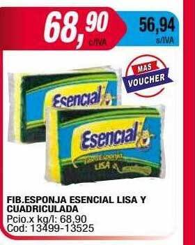 Maxiconsumo Fib. esponja esencial lisa y cuadriculada oferta